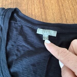Lilla P Black Scoop Neck Tee